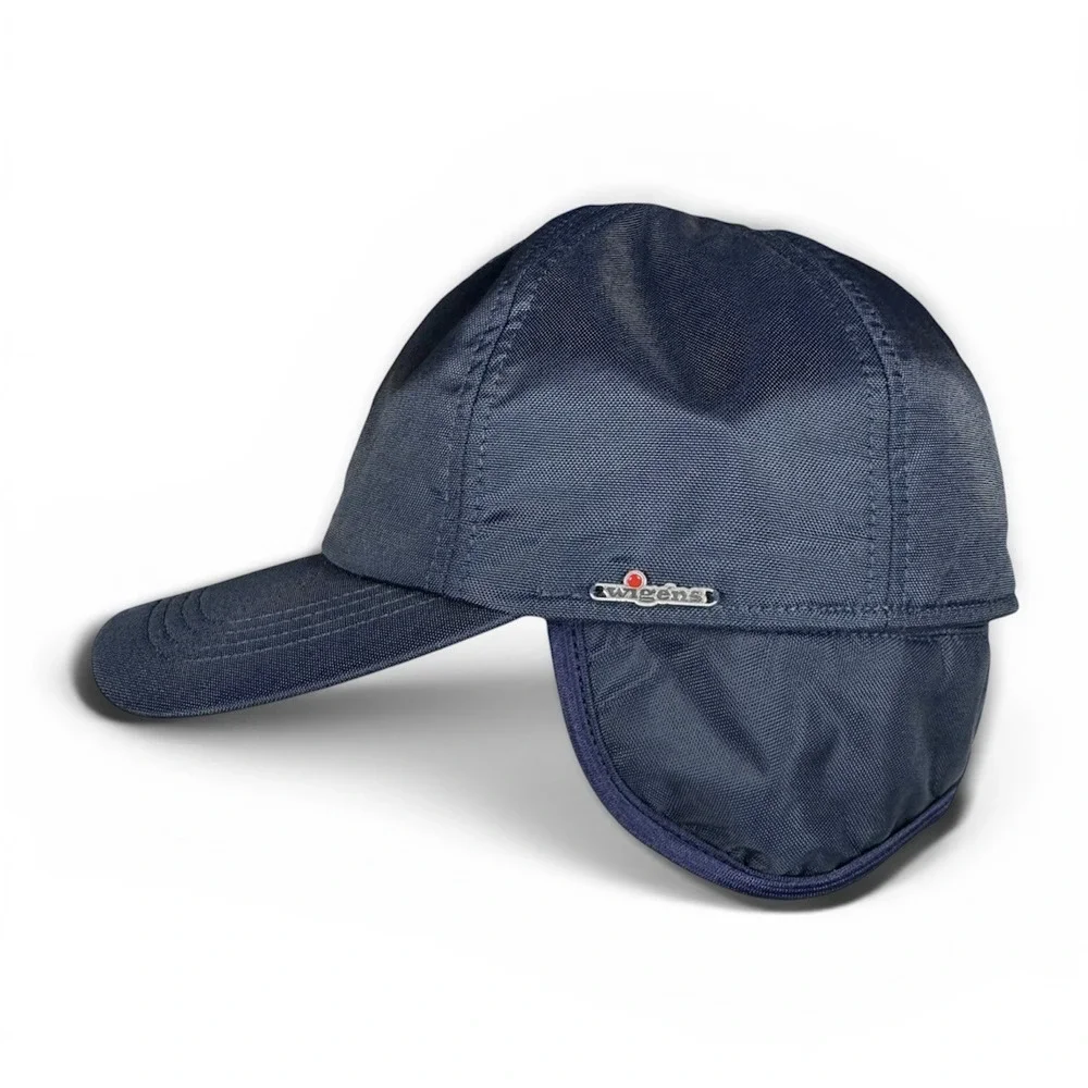 Wigens Aron Lined Winter Hat Cap Ear Flaps Navy Blue - Men's 58